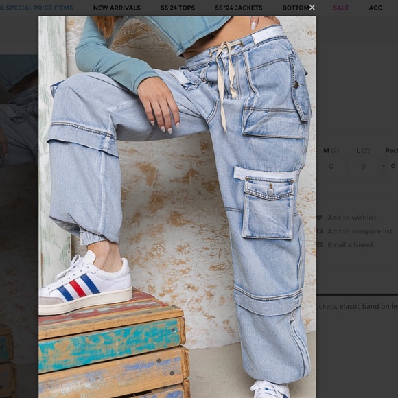 POL Light Wash Cargo Utility Jean Jogger Pants Y2K SR20 - Picture 9 of 10